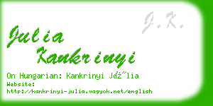 julia kankrinyi business card